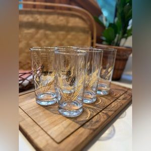S/6 gold plated wheat glasses- vintage